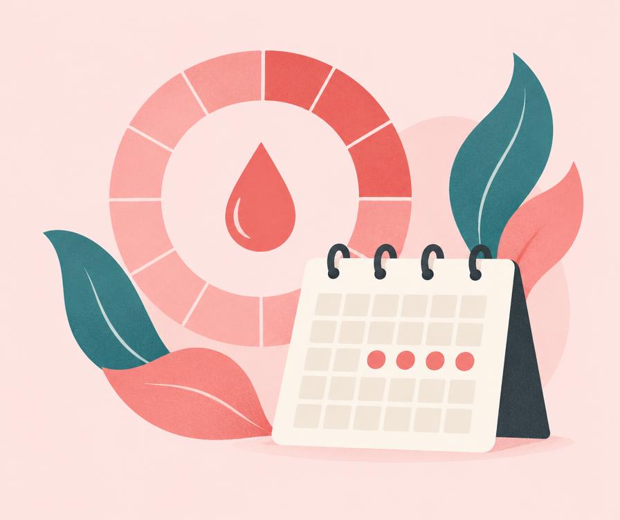 Illustrated cycle calendar with a coral cycle ring
