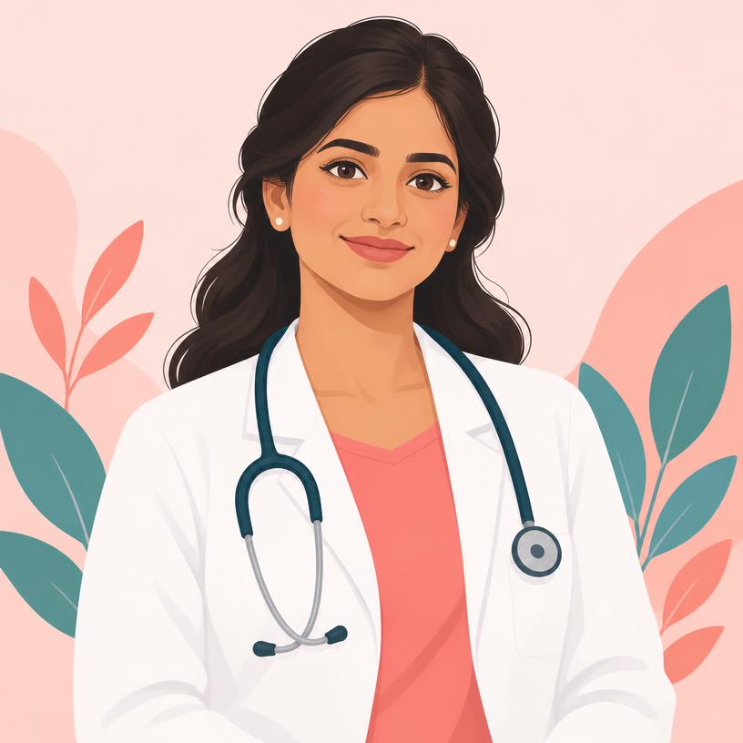 Illustration of a consultant obstetrician and gynaecologist